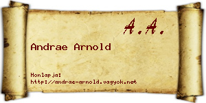 Andrae Arnold névjegykártya